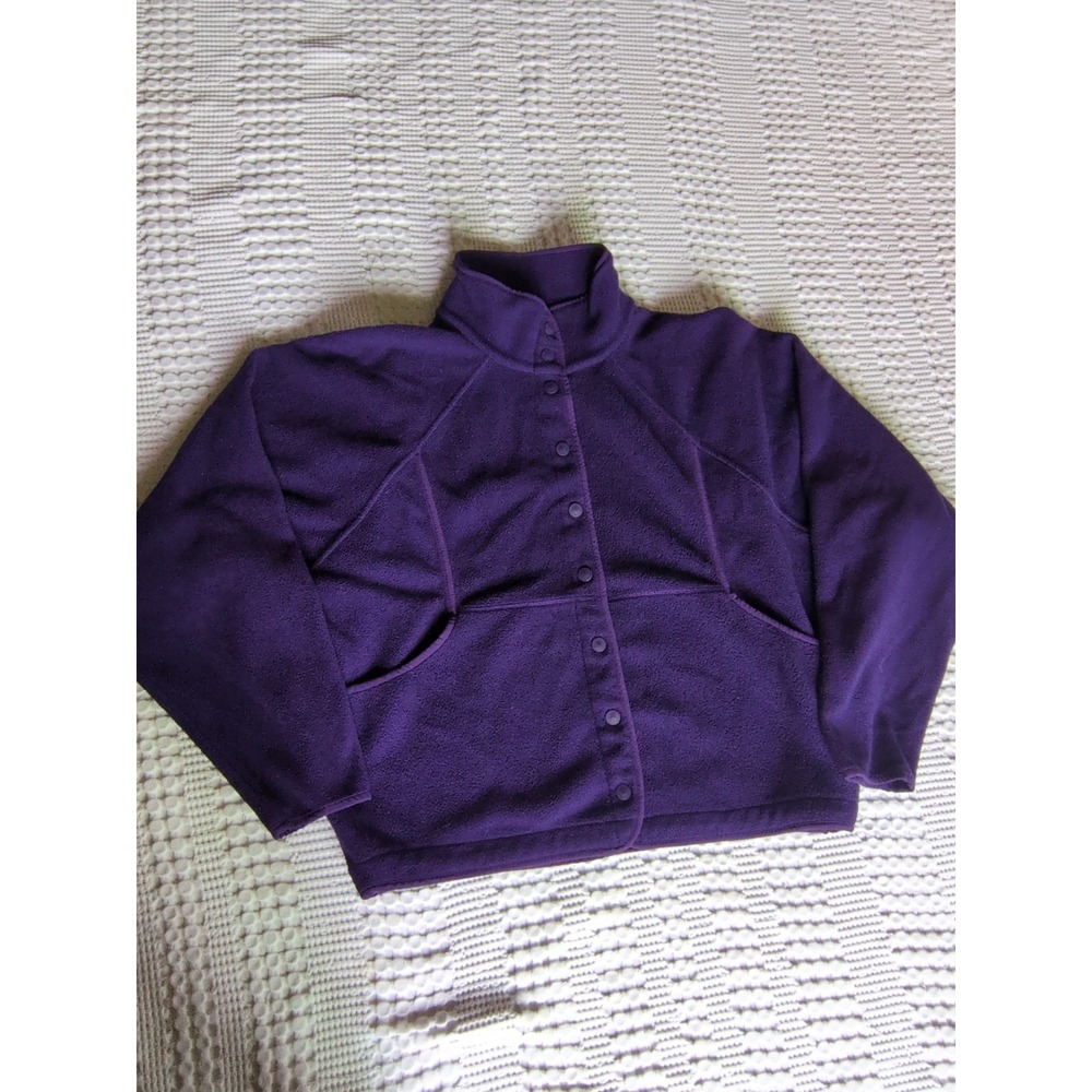 Outdoor Voices RecFleece Snap Jacket Purple Size Large High Neck Long Sleeve